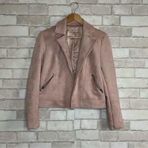 Philosophy Light Pink Faux Leather Jacket Size S